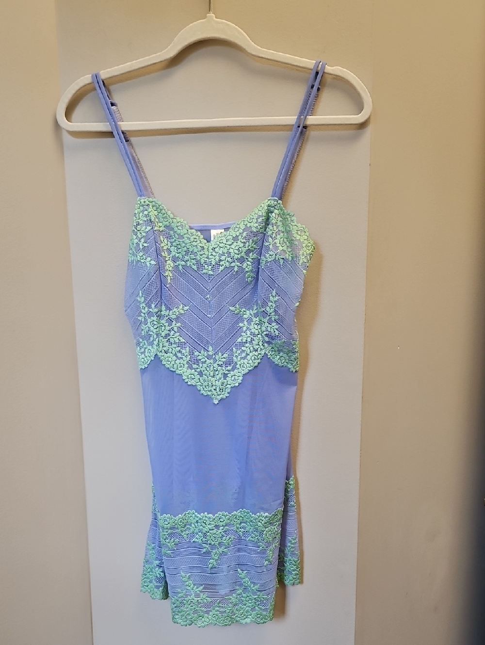 Wacoal Lavender and Mint Green Lace Chemise